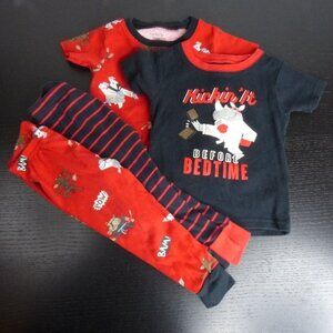4pc Carter's Baby Boy's 18M Mix & Match Karate Rhino Pajama Sleepwear Bundle Set